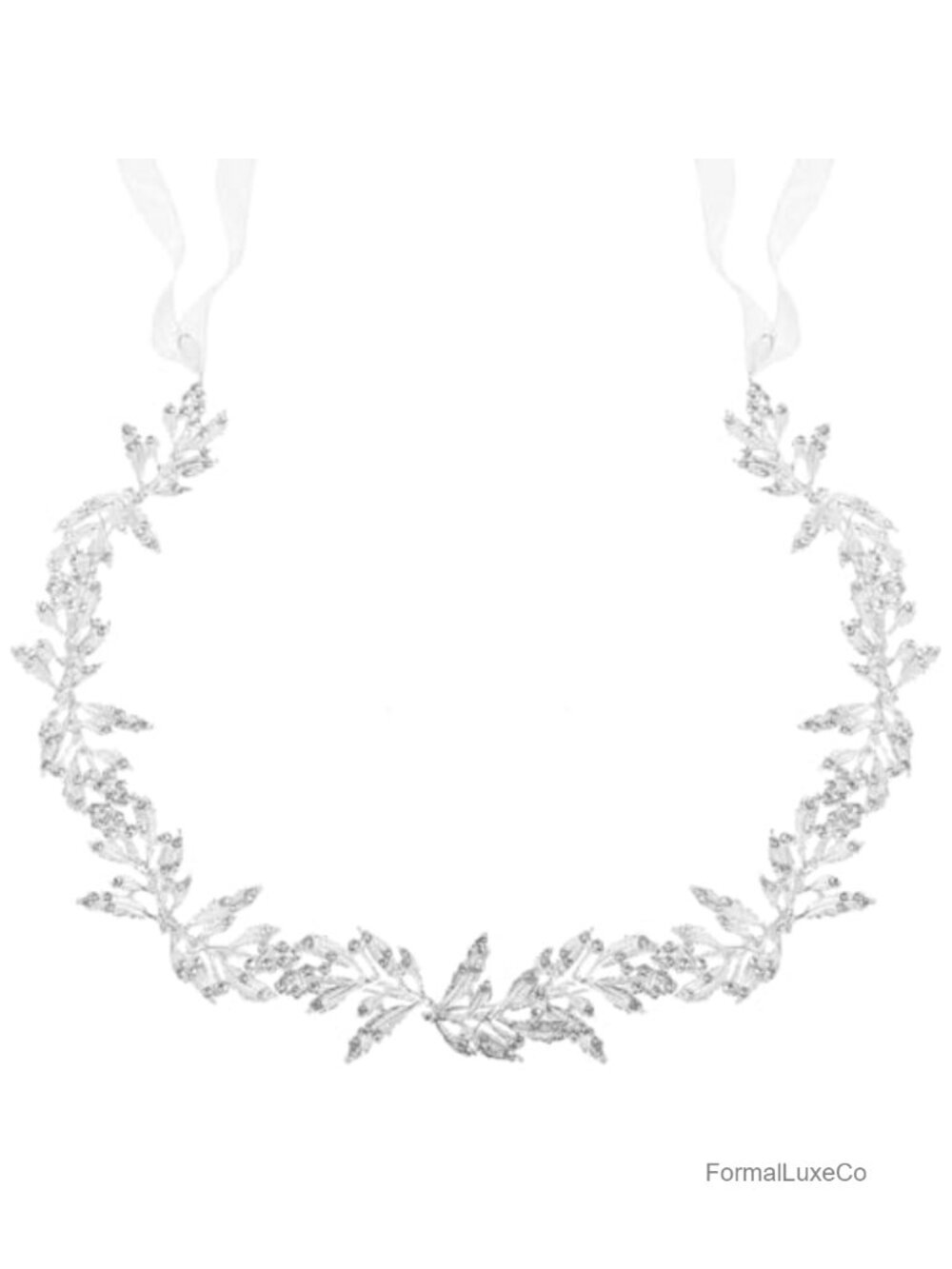 Metal Leaf Bridal Belt with Ribbon Waist Chain for Wedding Dress